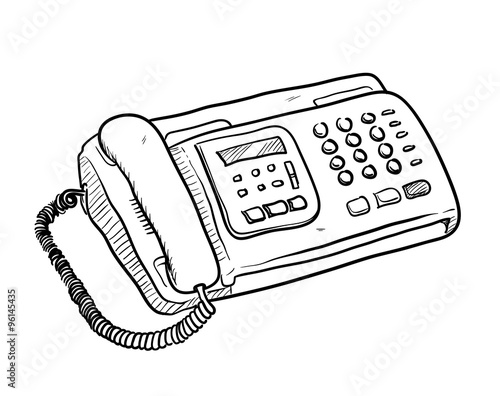 Fax Machine Doodle, a hand drawn vector doodle illustration of a fax machine.