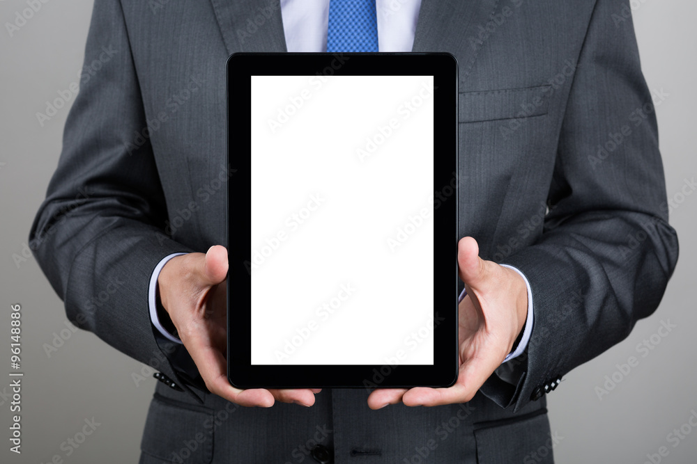 Business man holding digital tablet PC Business man holding digital tablet PC