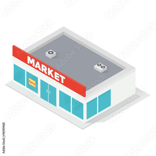 New isometric supermarket building
