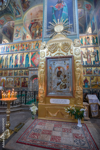 The Valdai Iver Svyatoozersky Virgin Monastery. Interior Iversky Cathedral