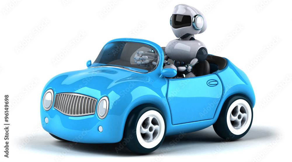 Robot and car Robot and car