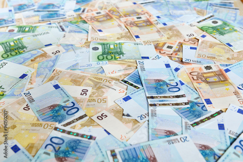 Euro banknotes. Background with european cash money.