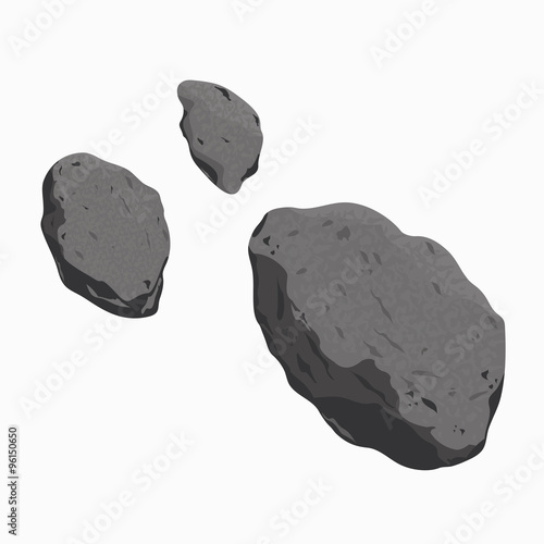 vector illustration of an asteroid and meteorite. 