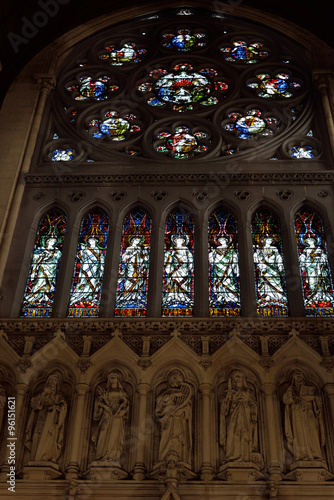 interior stained glass windows of  St Colman's Cathedral