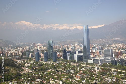 Panoramic view of Santiago de Chile in South America