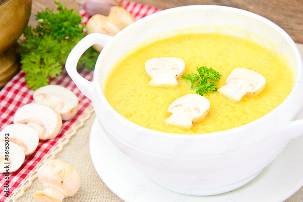 Puree Cream Soup of Zucchini with Mushrooms Puree Cream Soup of Zucchini with Mushrooms