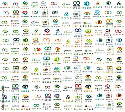 Mega set of infinity and loop business logos, large collection