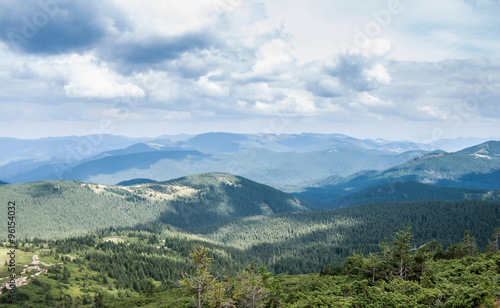 the hillside on top of mountain range © RomanR