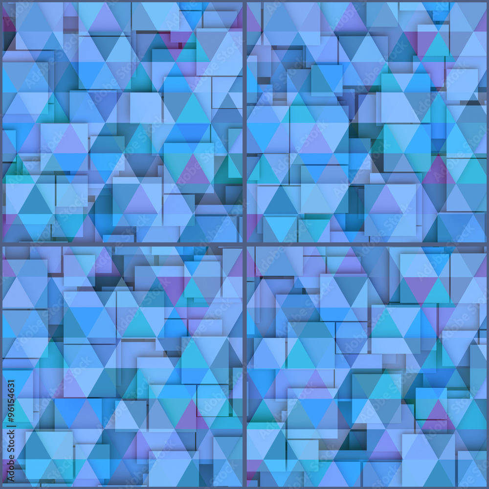 Abstract geometric shape from blue cubes Abstract geometric shape from blue cubes
