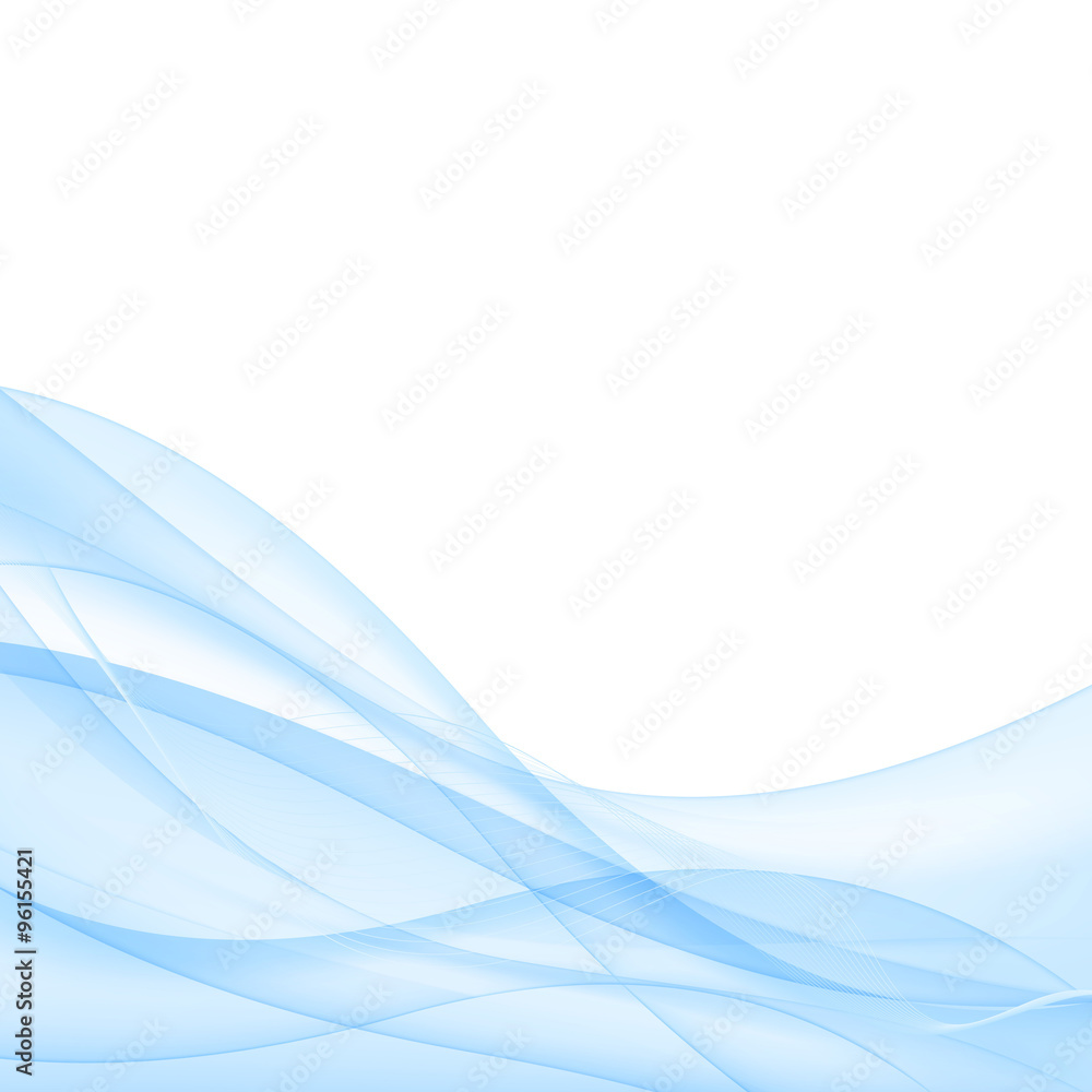 Abstract blue waves - data stream concept. Vector Illustration