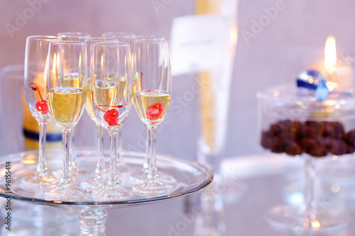 Wine glasses during some festive event