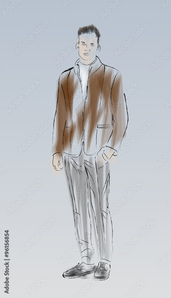 Drawing man fashion style