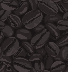 Handdoek met foto Koffie patronen Naadloze koffiebonen achtergrond bruin  © creadib