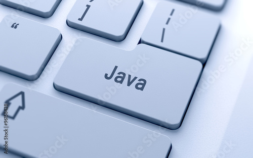 Java word button on computer keyboard photo