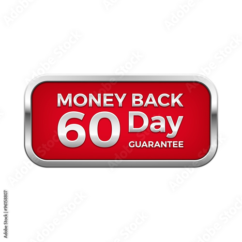 Red money back plate in silver frame