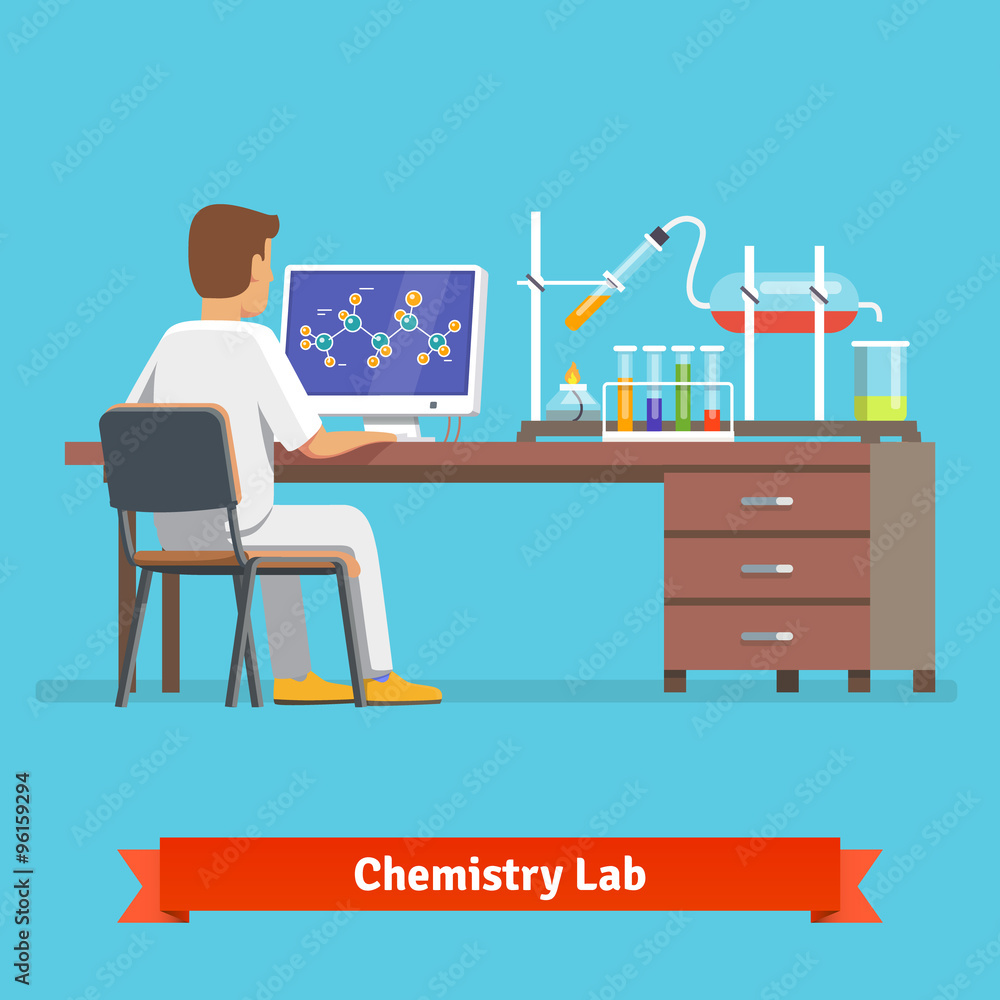Fototapeta premium Medical chemistry lab worker researching