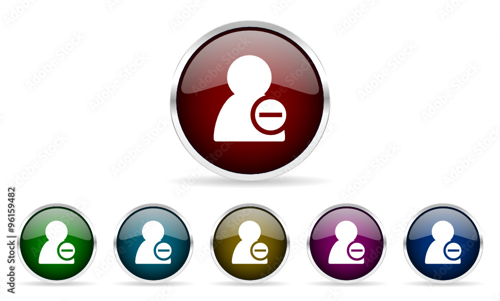 remove contact glossy web icon vector set remove contact glossy web icon vector set