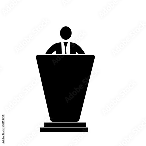 The speech icon. Speak and broadcaster, orator, presentation, conference symbol.
