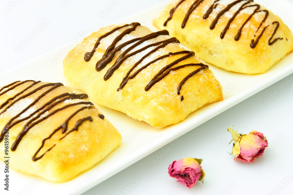 Sweet Bun with Cheese, Apple and Cinnamon. Sweet Bun with Cheese, Apple and Cinnamon.
