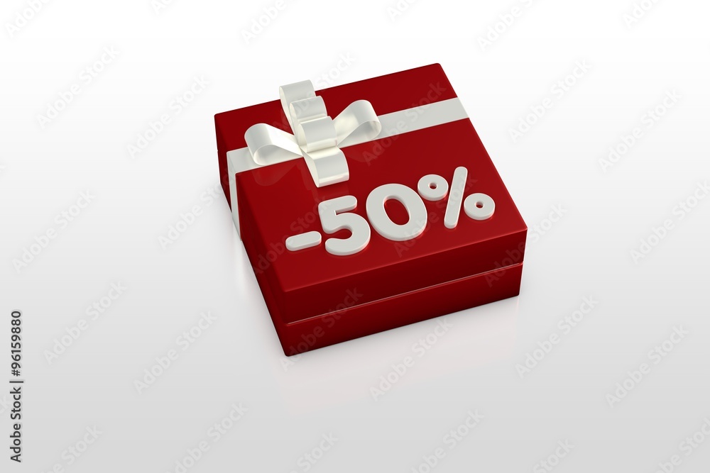  white sales on red gift boxes