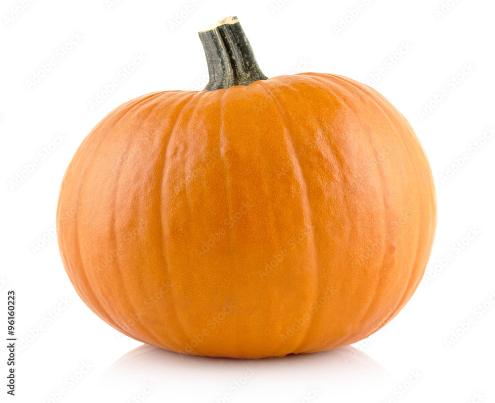 Obraz premium Closeup shot of orange pumpkin isolated on white