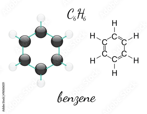 Obraz na plátně C6H6 benzene molecule