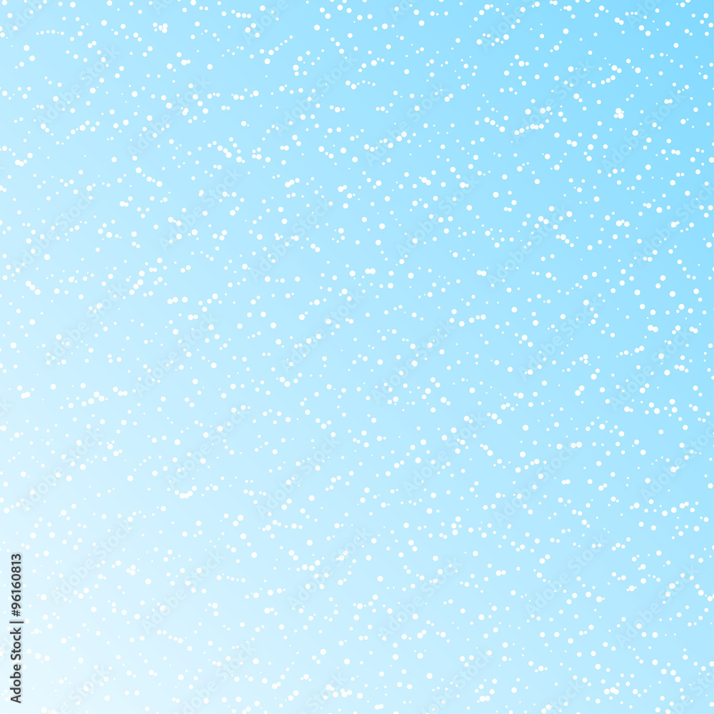 Falling snow on a blue background stylish