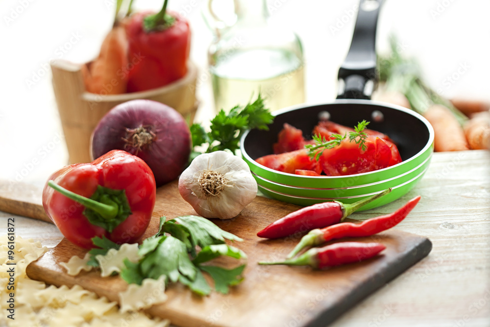 freshly prepared vegetables for cooking freshly prepared vegetables for cooking