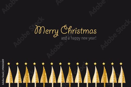 Goldene Christbäume mit Text