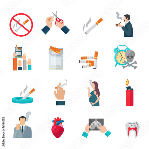 Smoking Flat Icons Set
