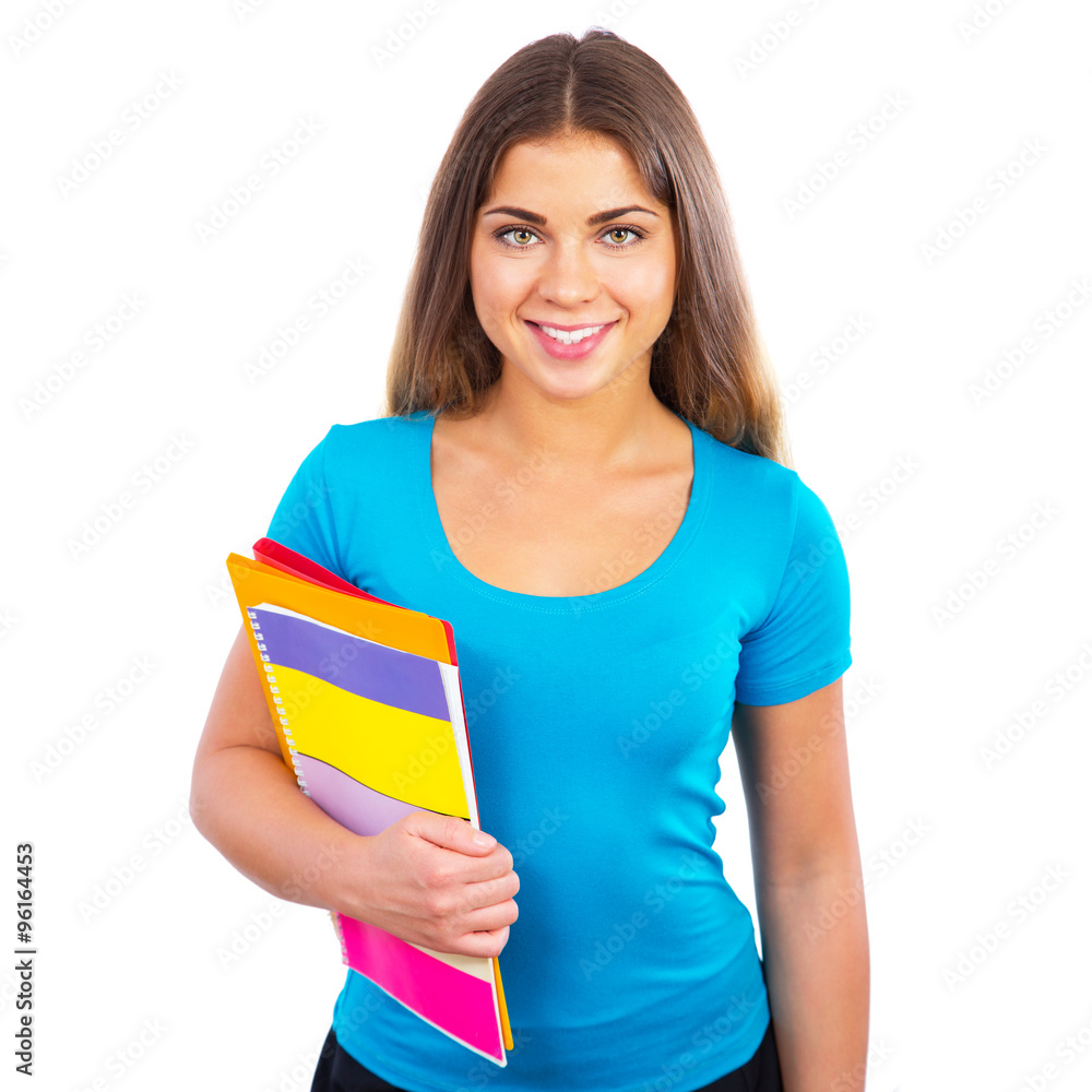 Young happy girl student Young happy girl student