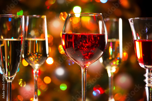 Photography Crystal glasses of wine