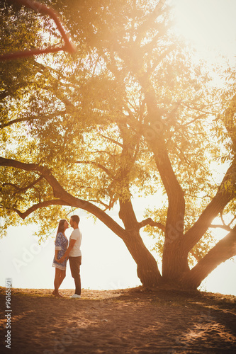 Young couple hugging