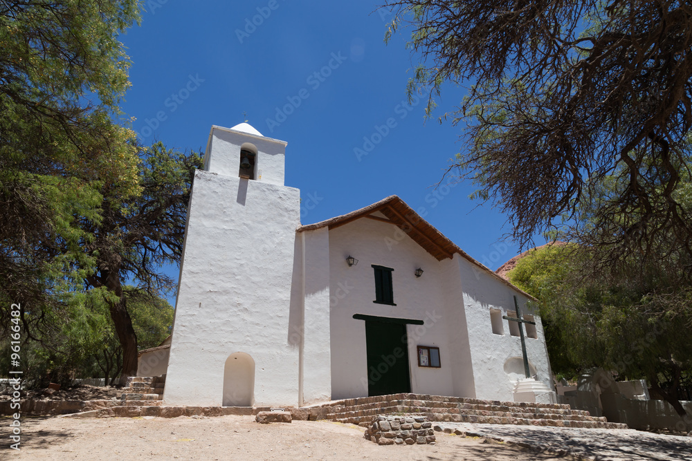 Fototapeta premium Small church in Purmamarca, Argentina