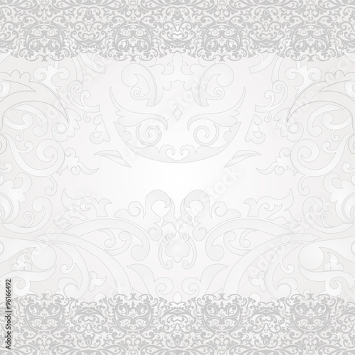 Silver and White Batik Swirl Floral Yogyakarta