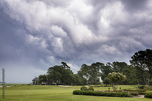 Golf course thunderstorm