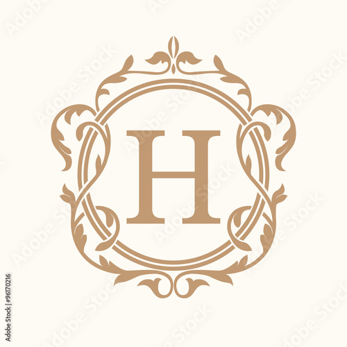 Vintage monogram template