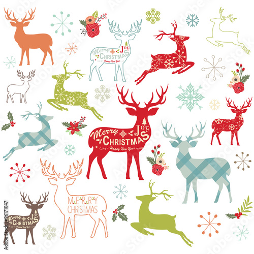 Christmas Reindeer Design Elements