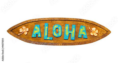Aloha wooden sign. Path included. photo