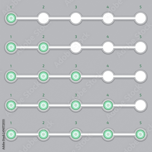 Progress indicator.Set of step by step progress bar