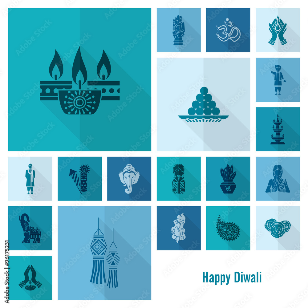 Diwali. Indian Festival Icons Diwali. Indian Festival Icons