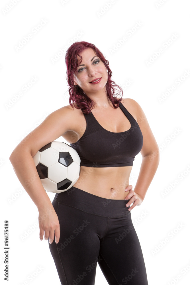Sexy female standing and holding a ball Sexy female standing and holding a ball