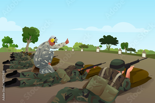 Soldiers in Military Training
