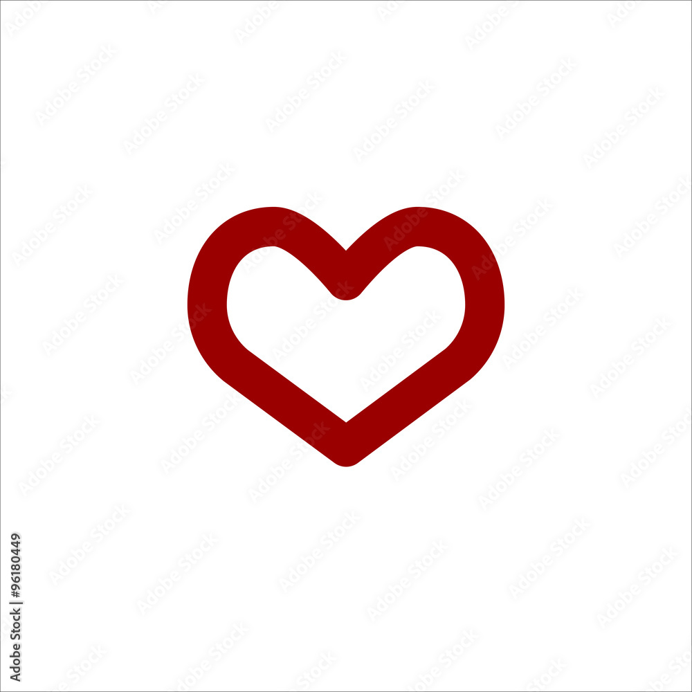 Colored heart linear vector icon