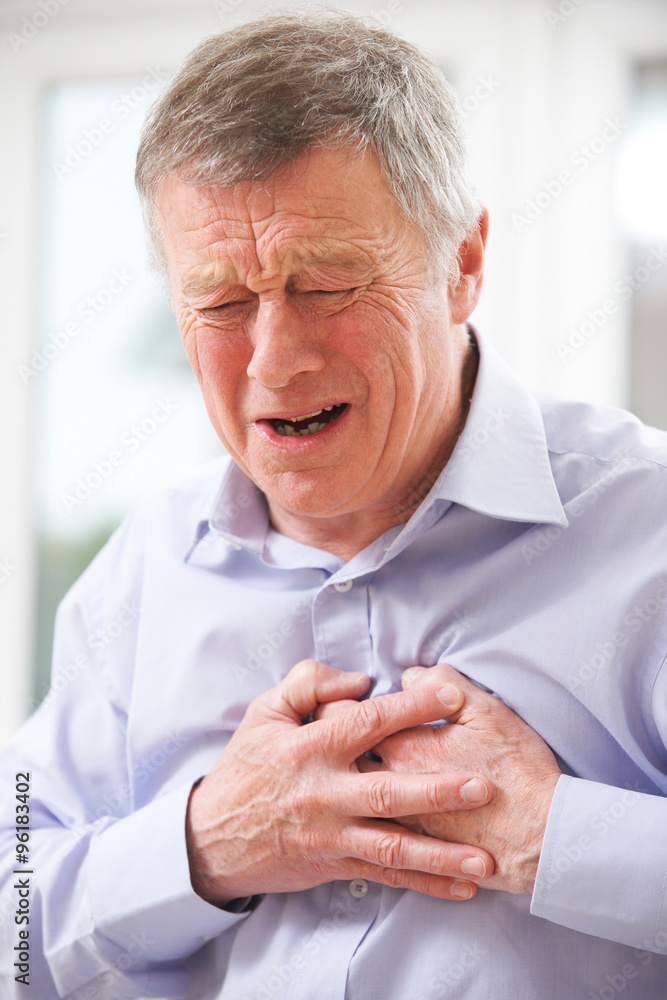 Senior Man Suffering Heart Attack At Home Senior Man Suffering Heart Attack At Home