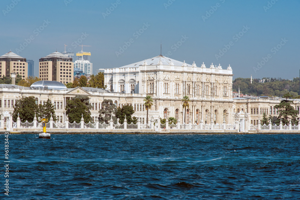 The Dolmabahce Palace at the Bosphorus in Istanbul, Turkey