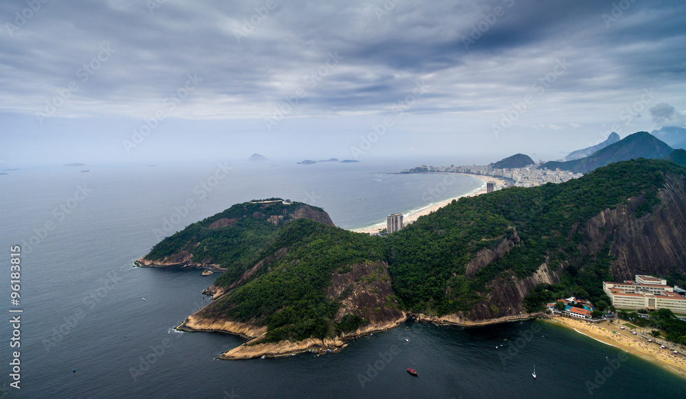 View of Red Beach from the SugarLoaf Mountain in Rio de Janeiro