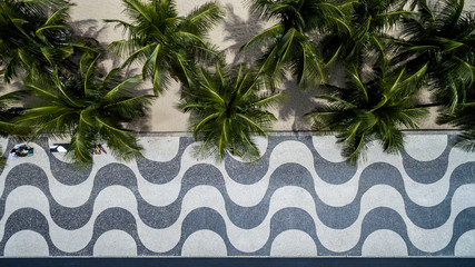 Wandcirkels Rio de Janeiro Copacabana strand met mozaïek stoep  © gustavofrazao