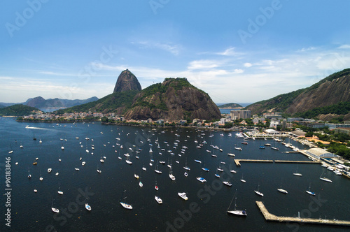 Tablou pe pânză Aerial view of Guanabara Bay in Rio de Janeiro, Brazil.