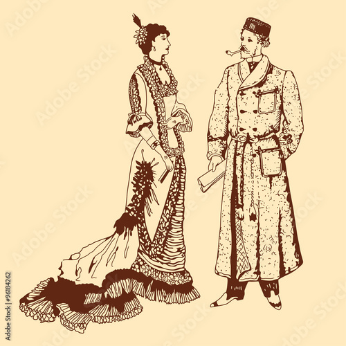 Couple in retro style